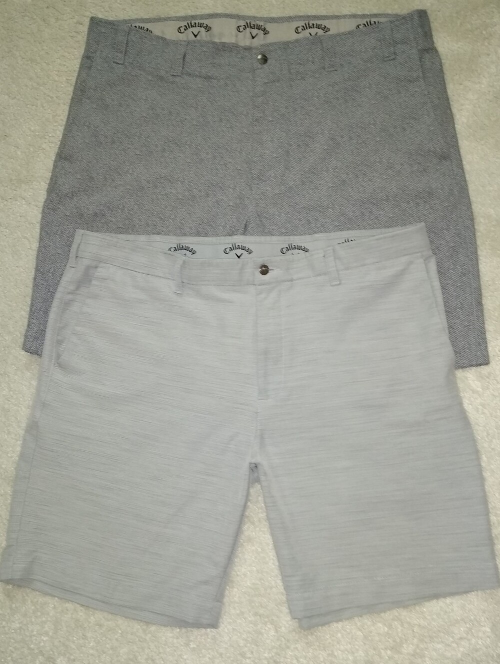 2 PAIR CALLAWAY GOLF GRAY SHORTS SIZE 40